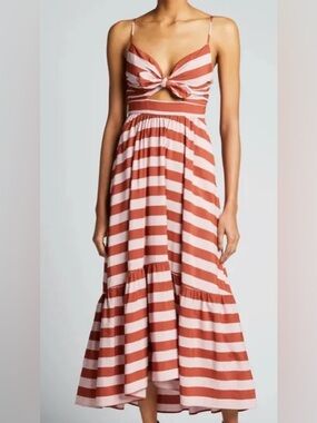 ALC laurel maxi dress  + size 2 + burnt orange & lavender stripe
